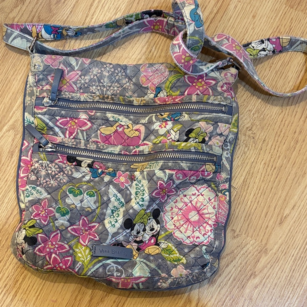 Vera Bradley Disney Gray Floral Crossbody Bag
